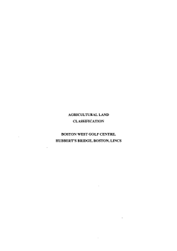 AGRICULTURAL LAND CLASSIFICATION BOSTON WEST GOLF