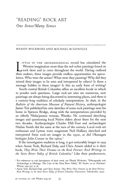 "READING" ROCK ART One Sense/Many Senses