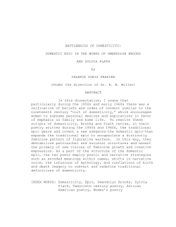 DOMESTIC EPIC IN THE WORKS OF GWENDOLYN BROOKS AND