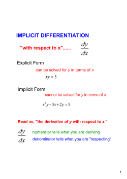 IMPLICIT DIFFERENTIATION