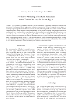 Predictive Modeling of Cultural Resources in the Theban Necropolis