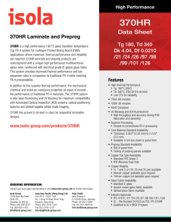 370HR Laminate and Prepreg