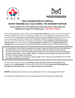 CALA FOUNDATIONS OF VERTICAL WATER TRAINING Fast Track