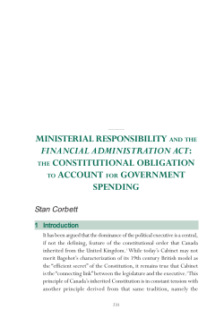 ministerial responsibility and the financial administration act