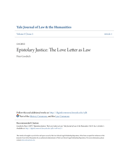 Epistolary Justice: The Love Letter as Law