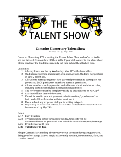 Talent Show Entry Form - Camacho Elementary PTA