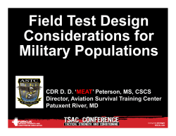 Field Test Design Considerations for Military Populations