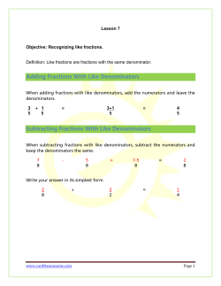 Adding Fractions With Like Denominators