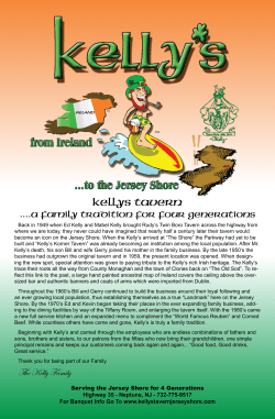Tavern Menu - Kelly`s Tavern