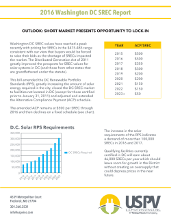 2016 Washington DC SREC Report