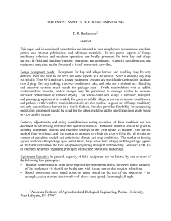 Equipment ASpects of Forage Harvesting