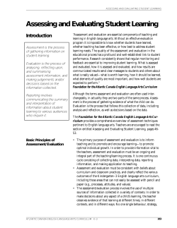 Assessing and Evaluating Student Learning