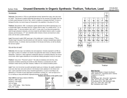 Unused Elements in Organic Synthesis: Thallium, Tellurium, Lead