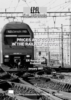 PRICES AND COSTS IN THE RAILWAY SECTOR PRICES AND