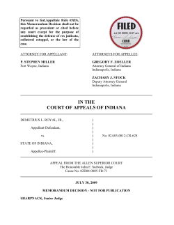 Demetrius L. Royal, Jr. v. State of Indiana
