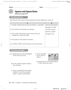 3.1 Squares and Square Roots
