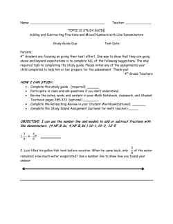 HOW I CAN STUDY: OBJECTIVE: I can use the number line and