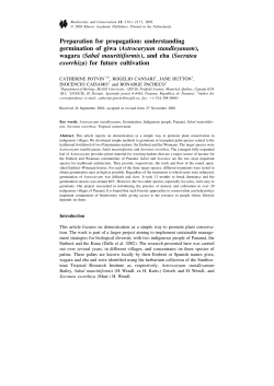 Biodiversity and Conservation 12 - McGill Biology