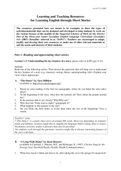 Teaching Resources Short Stories 27nov2007