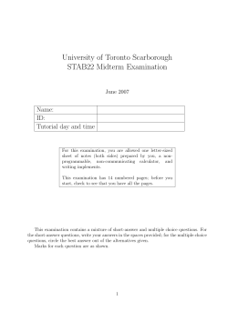Exam - UTSC - University of Toronto