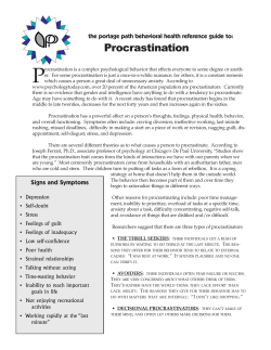 Procrastination - Portage Path Behavioral Health