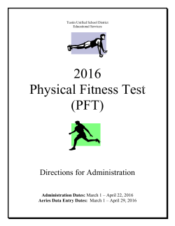 2016 Physical Fitness Test (PFT)