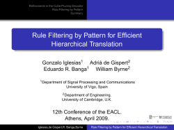 Rule Filtering by Pattern for Efficient Hierarchical Translation