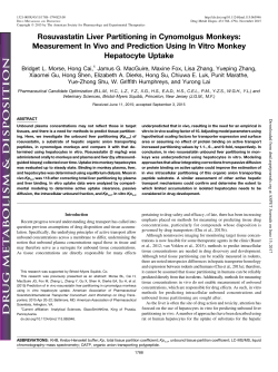Rosuvastatin Liver Partitioning in Cynomolgus Monkeys