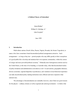 1 A Political Theory of Federalism1 Jenna Bednar2 William N