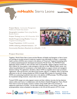 mHealth: Sierra Leone - World Vision International