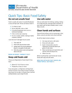 DISASTER QUICK TIPS: Basic Food Safety