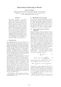 Hierarchical Clustering of Words