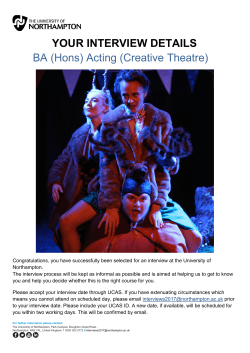 BA (Hons) Acting (Creative Theatre)