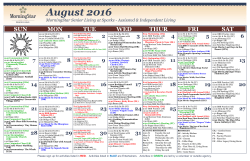 August 2016 - MorningStar Senior Living