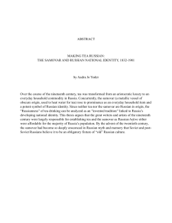 ABSTRACT MAKING TEA RUSSIAN: THE SAMOVAR AND