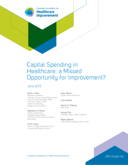Capital spending in healthcare : a missed opportunity for