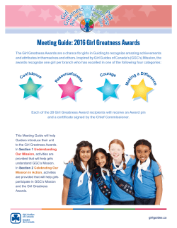 Meeting Guide: 2016 Girl Greatness Awards