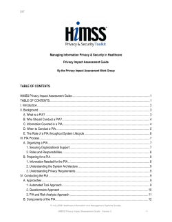 HIMSS Privacy Impact Assessment Guide