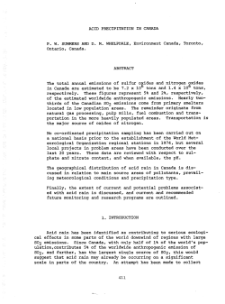 ACID PRECIPITATION IN CANADA P. W. SUMMERS AND D. M.
