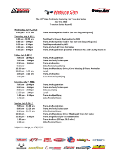 The 65th Glen Nationals, Featuring the Trans Am Series July 5