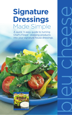 Dressings bleu cheese - Sugar Foods Corporation
