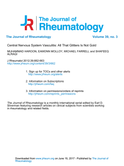 The Journal of Rheumatology Volume 39, no. 3 Central Nervous