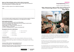 Day Dreaming About The Good Times? Paul Reas