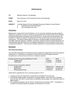 2015 Annual Recycling Report