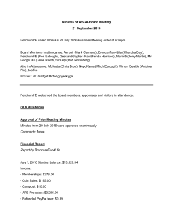 Minutes of WSGA Board Meeting 21 September 2016 FenchurchE