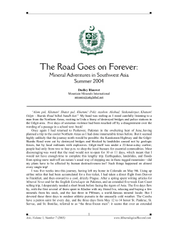 Mineral adventures in Southwest Asia, Summer 2004