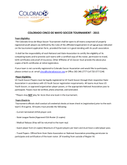 COLORADO CINCO DE MAYO SOCCER TOURNAMENT