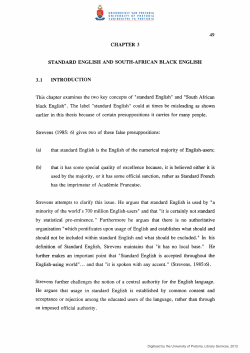 49 CHAPTER 3 STANDARD ENGLISH AND SOUTH