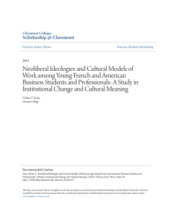 Neoliberal Ideologies and Cultural Models of Work among Young