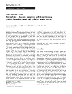 The leaf size &ndash; twig size spectrum and its relationship to other